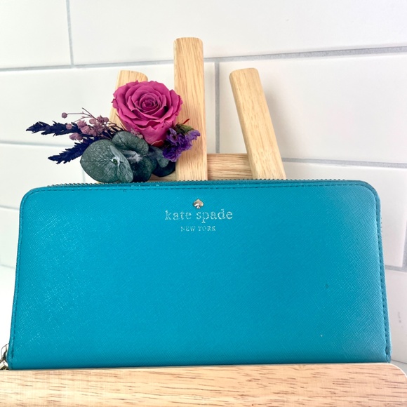 “kate spade” Turquoise Saffiano Leather “Lacey” Wallet, WLRU1689B - Picture 13 of 13